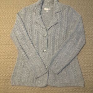EUC Kenar Pale Gray Cable Knit Cardigan